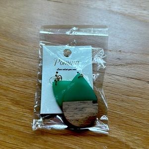 NWT Turquoise and Wood Drop Earrings